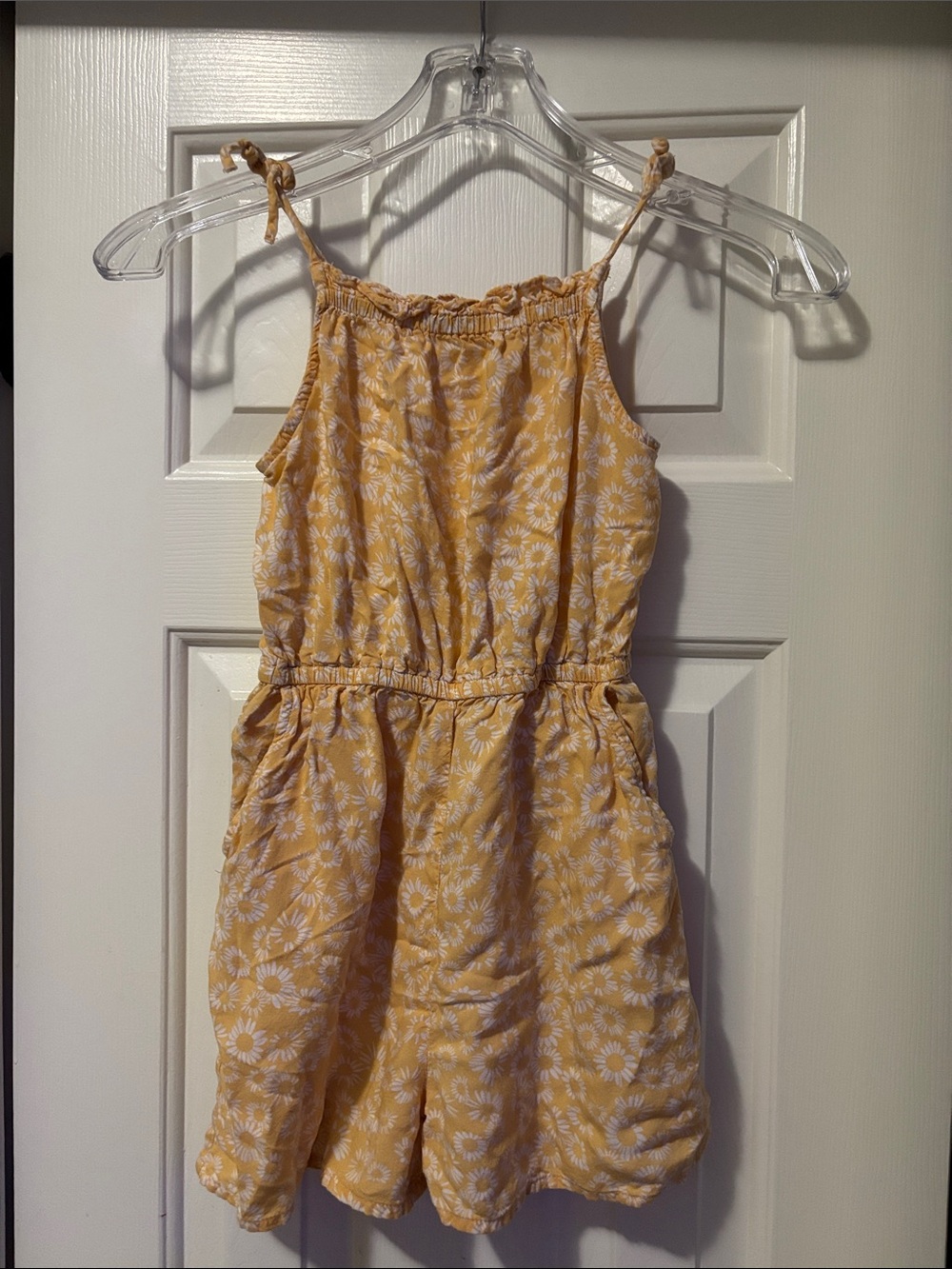 H&M Yellow Daisy-Print Tie-Strap Romper